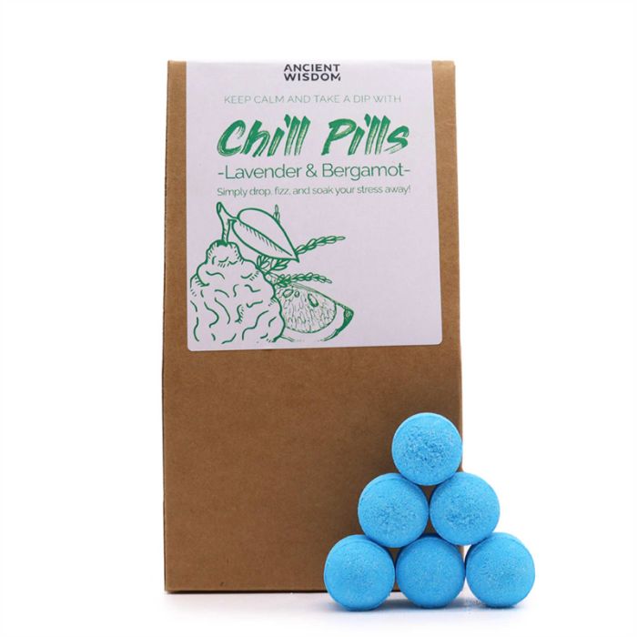 Lavendel & Bergamot Badbomb Chill Pill Presentförpackning