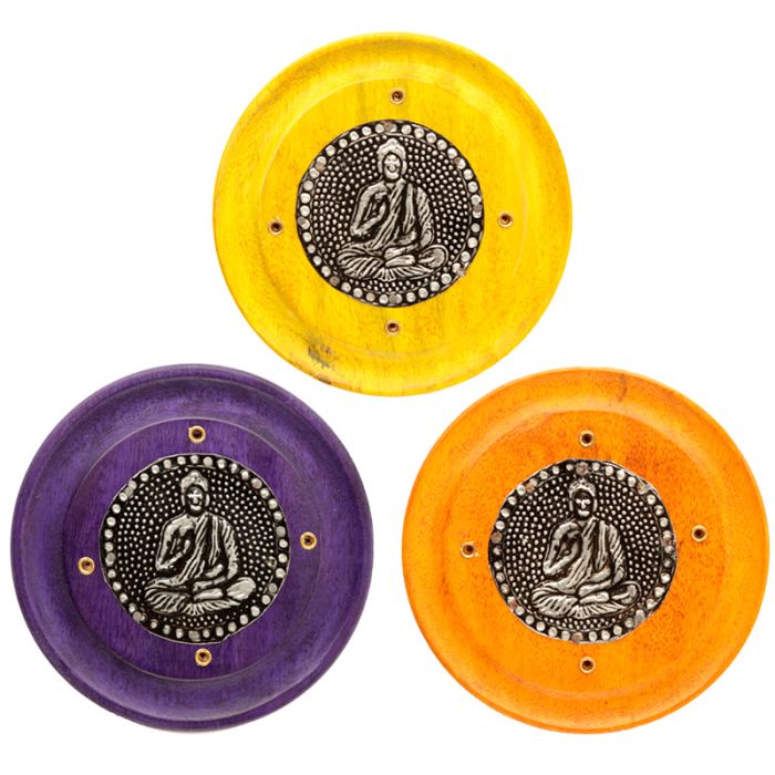 Mangoträ Rund Buddha Asksamlare Rökelsehållare