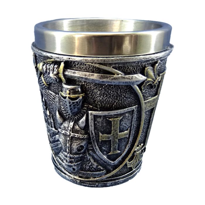 Dekorativ Medeltida Riddare med Sköld Shotglas