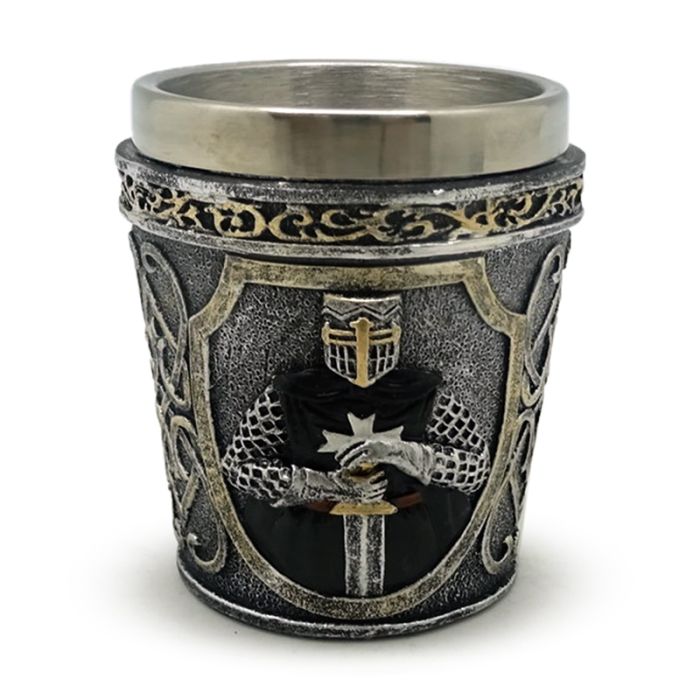 Dekorativ Medeltida Svart Riddare Shotglas