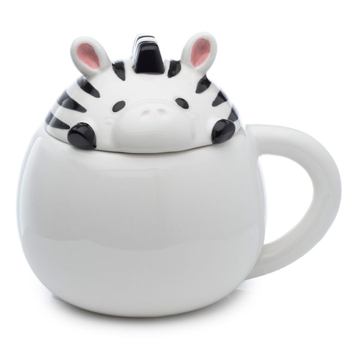 Adoramals Zebra Keramik Djurmugg med Lock