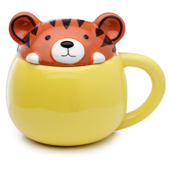 Adoramals Tiger Keramik Djurmugg med Lock