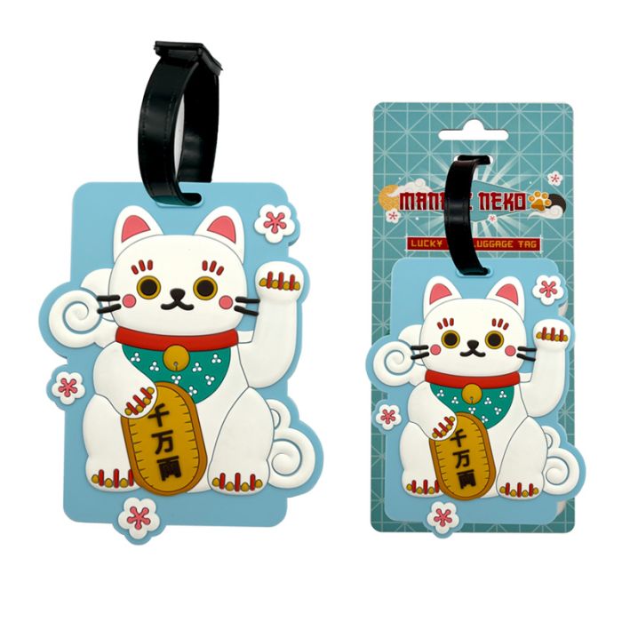 Maneki Neko Lyckokatt PVC Bagagelapp