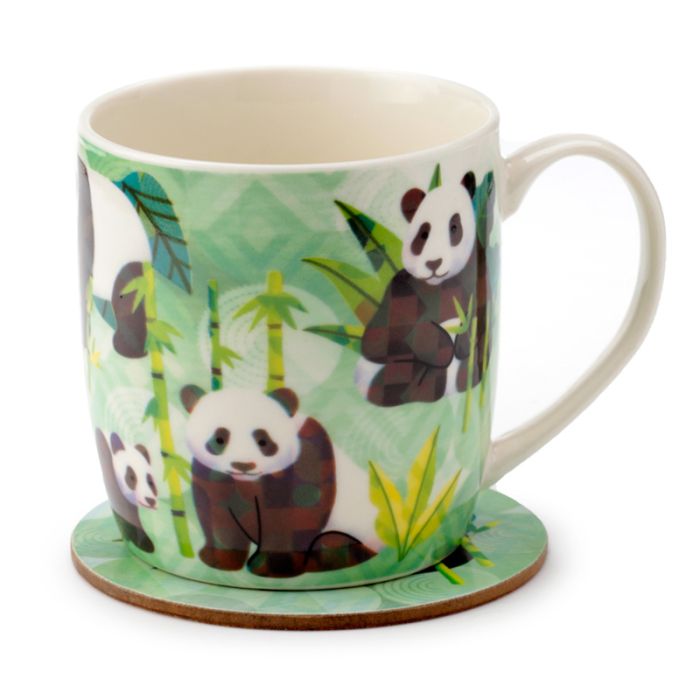 Panda Kingdom Porslinsmugg & Underläggsset