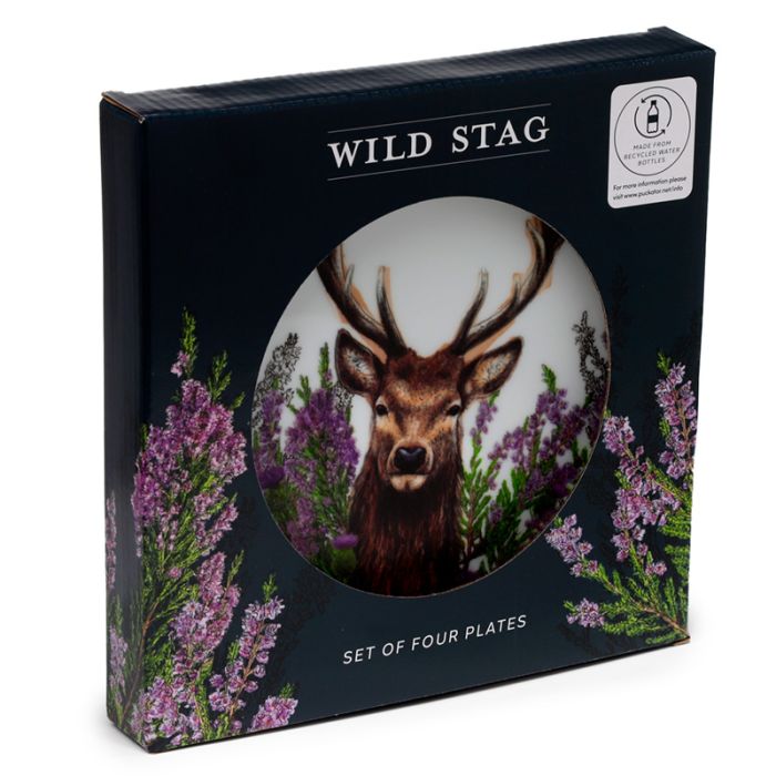 Wild Stag 4-Pack Återanvändbara Picknicktallrikar i RPET Återvunna Plastflaskor
