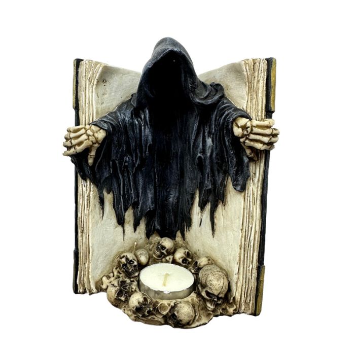 The Reaper of Death Book of Skulls Dödskalle Värmeljushållare