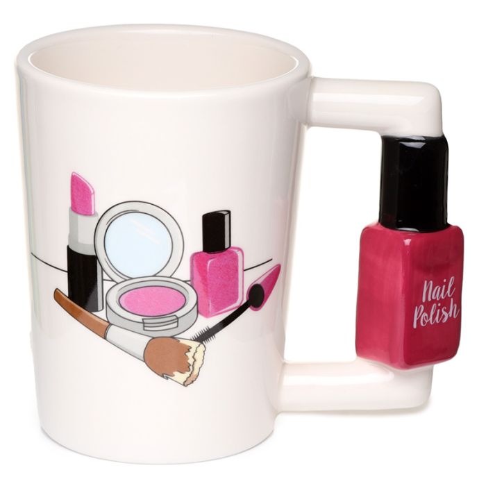 Tjej Verktyg Formad Handtag Mugg - Nagellack