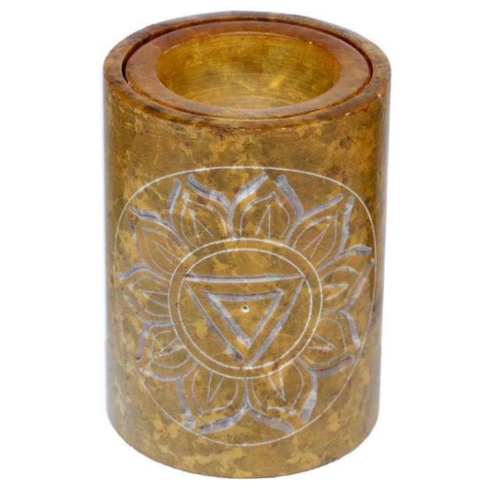 Gul Täljsten Snidad Chakra Aromalampa