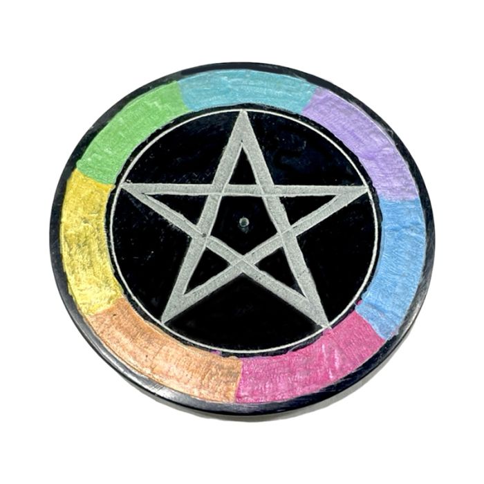 Täljsten Chakra Pentacle Stjärna Rökelsehållare Fat