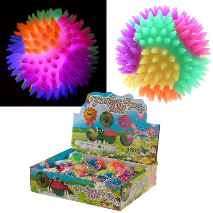 Taggig Studsboll med LED 7cm
