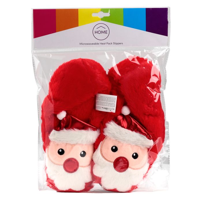 Tomte Plysch Tofflor med Värmepåse (Unisex En Storlek)