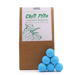 Lavendel & Bergamot Badbomb Chill Pill Presentförpackning