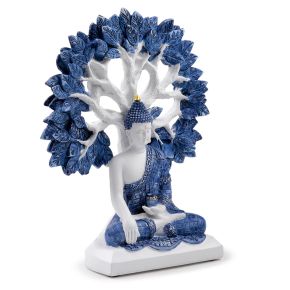 Vit & Blå Thai Buddha Tree of Life