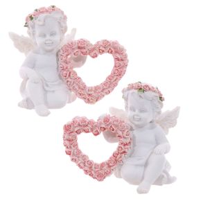 Kerub med Rosa Ros Hjärta