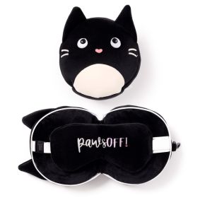 Relaxeazzz Feline Fine Katt Rund Resekudde & Ögonmask