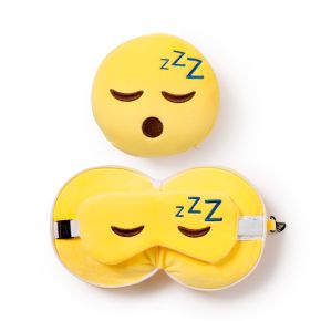 Relaxeazzz Snoozie the Sleeping Head Rund Plysch Resekudde & Ögonmask
