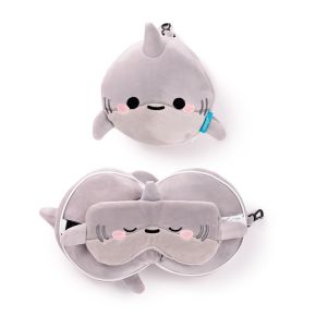 Relaxeazzz Adoramals Archie the Shark Haj Plysch Resekudde & Ögonmask