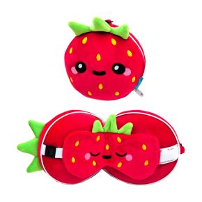Relaxeazzz Elidi the Strawberry Jordgubbe Foodiemals Resekudde & Ögonmask