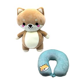 Swapseazzz Adoramals Shuggs the Shiba Inu 2-i-1 Plysch Reselkudde & Leksak