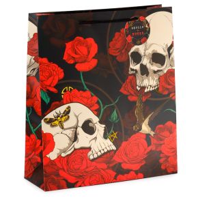 Skulls and Roses Röda Rosor Presentpåse - Extra Stor