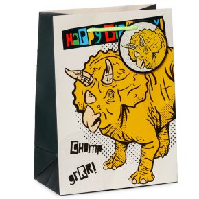Happy Birthday Dinosauria Presentpåse - Medium