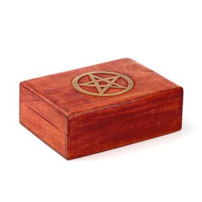 Mangoträ Inristat Pentagram Smyckesask