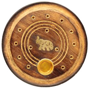 Mangoträ Rund Elefant Asksamlare Rökelsehållare