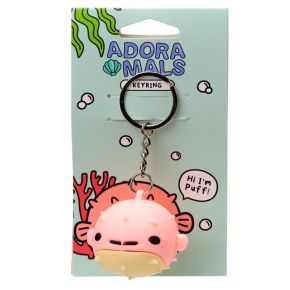 Puff the Puffer Fish Blåsfisk Adoramals 3D PVC Nyckelring