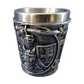 Dekorativ Medeltida Riddare med Sköld Shotglas