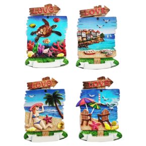 3D Tryckt Kustsouvenir Magnet LOVE Seaside Panorama