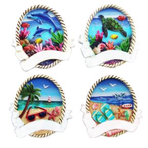 3D Tryckt Kustsouvenir Magnet Rev & Strand