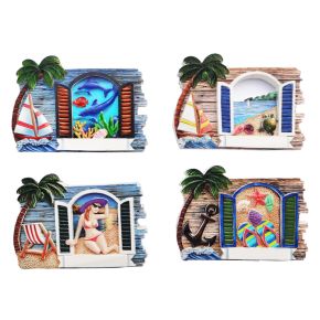 3D Tryckt Kustsouvenir Magnet Fönsterluckor Panorama