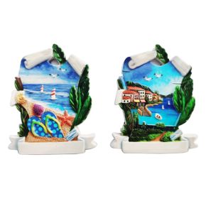 3D Tryckt Kustsouvenir Magnet Pergament Panorama