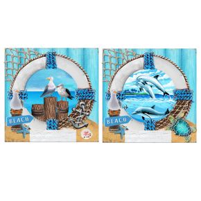 3D Tryckt Kustsouvenir Magnet Blå Nautisk Livboj