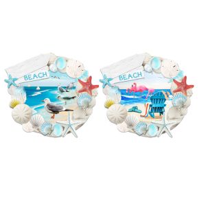3D Tryckt Kustsouvenir Magnet Blå Strand Snäckor Ram