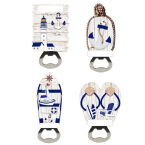 Souvenir Kustmagnet Kapsylöppnare Nautisk Blå & Vit