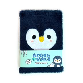 Adoramals Pingvin Plysch Fluffies A5 Fodrad Anteckningsbok