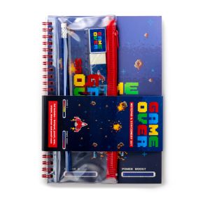 Game Over Ringbunden Anteckningsbok & Pennfodral 6-Pack Pysselset