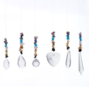 Ädelsten Kristall Chakra Suncatcher