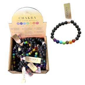 Chakra Lavastenpärla & Ädelsten Armband