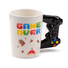 Game Over Keramikmugg med Format Handtag med Pixeldekal