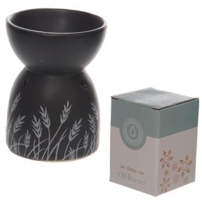 Keramisk Aromalampa Gräs Mönstrad Svart