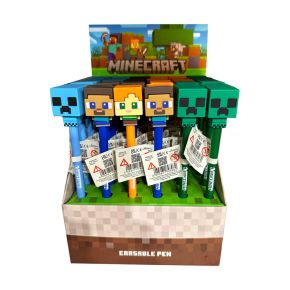 Inkredible Suddbar Bläckpenna med Minecraft Chibi-Stil Silikontopp