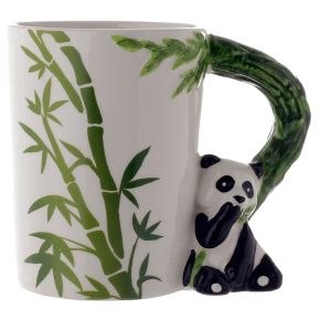 Pandaformat Handtag Mugg med Bambu Design