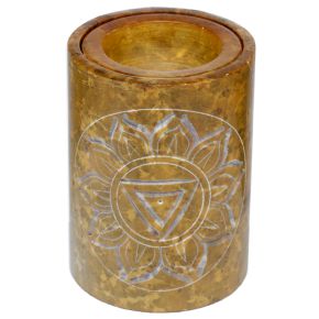 Gul Täljsten Snidad Chakra Aromalampa