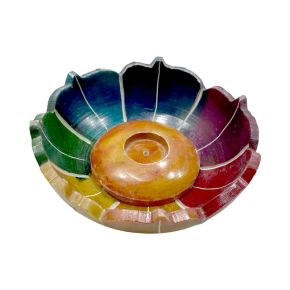 Täljsten Chakra Lotus Rökelsehållare Fat
