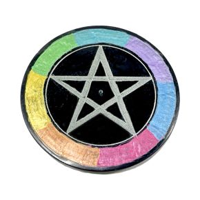 Täljsten Chakra Pentacle Stjärna Rökelsehållare Fat