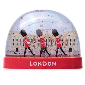 London Souvenir Vakt på Parad Stor Glitter Snöstorm Snöglob