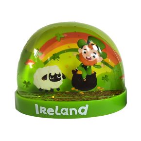 Luck of the Irish Irland Stor Glitter Snöglob