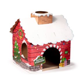 Jul Santa's Grotto Lekhus för Katter i 100% Kartong